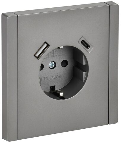 FORTE&PIANO Роз. з/к/ш в/к 16А USB A+C 18Вт FP547 ст. IEK