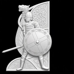 Силиконовый молд № 1102 Воин Большой левый