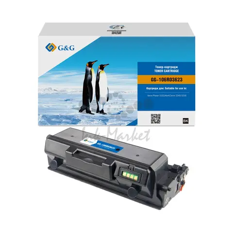Тонер-картридж G&G, аналог Xerox 106R03624/106R03623 15k с чипом