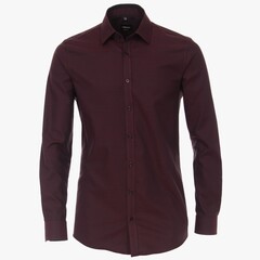 Рубашка Venti Body Fit 103413700-401 из фактурной ткани бордовая