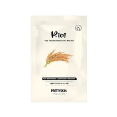Тканевая маска с экстрактом риса PRETTYSKIN Total Solution Essential Sheet Mask Rice