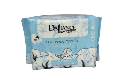 LILO Прокладки гигиенические DALLIANCE Care COTTON touch SUPER Ultra, 10шт. (Китай)