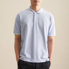 Поло мужское Seidensticker Regular Fit 01.144380-12 голубое, короткий рукав