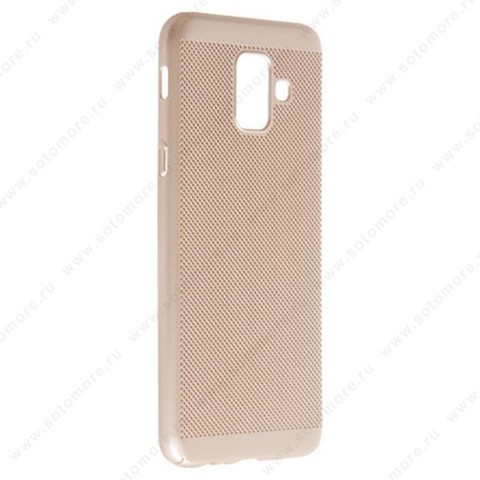 Накладка пластиковая перфорированная для Samsung Galaxy A6 A600 2018 золото