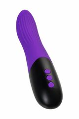Фиолетовый ротатор «Дрючка-заменитель» с функцией нагрева - 18 см. - 
