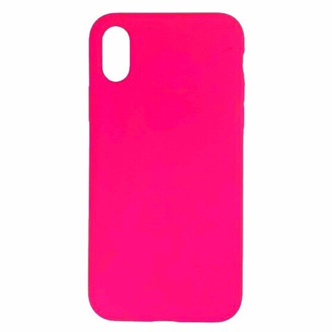 Силиконовый чехол Silicon Case WS для iPhone X, Xs (Ярко-розовый)