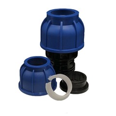 Муфта компрессионная переходная ПНД, DN 40-32, PN 16, обжимной для ПЭ труб, 20-40гр., Кудиновский трубный завод