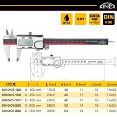 Штангенциркуль электронный ШЦЦ-1-150/40мм 0,01мм DIN862 ABSOLUTE ZERO IP54 Kinex 6040-05-150