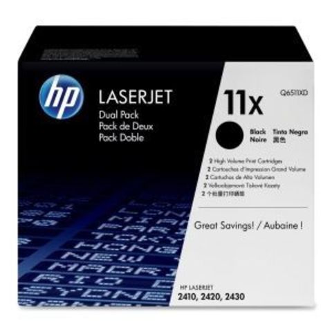 Картридж HP Q6511XD - двойная упаковка картриджей для принтеров Hewlett Packard LaserJet 2400 2410 2420 2420N 2420D 2420DN 2430 2430T 2430TN 2430DTN  (Ресурс 2х12000)
