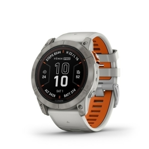 Garmin Fenix 7X Pro - Sapphire Solar Edition Titanium / Fog Gray - Ember Orange Band