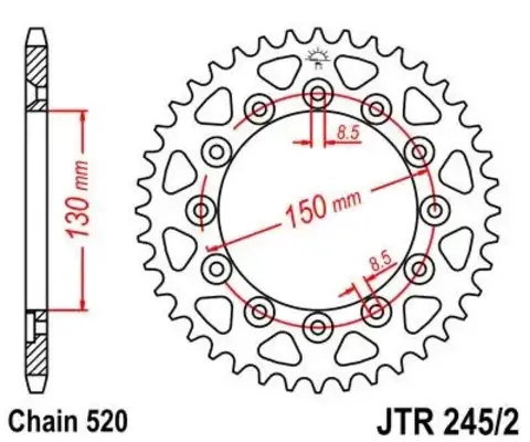Звезда мотоциклетная JT JTR245/2.40