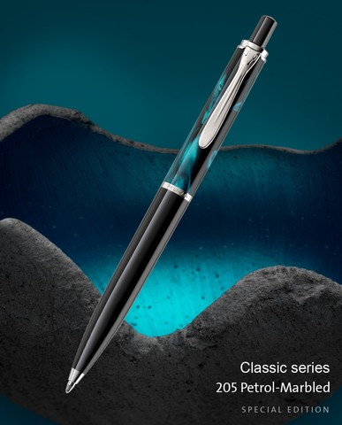 Ручка шариковая Pelikan Elegance Classic K 205 SE 2021, Petrol-Marbled (818476)