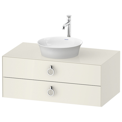 Duravit White Tulip  Тумбочка подвесная, 408x1000x550 мм, 2 ящика с ручкой, цвет: Nordic White HighGloss WT49910H4H4