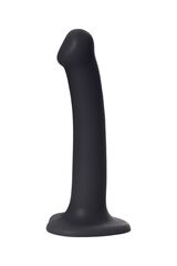 Черный фаллос на присоске Silicone Bendable Dildo M - 18 см. - 