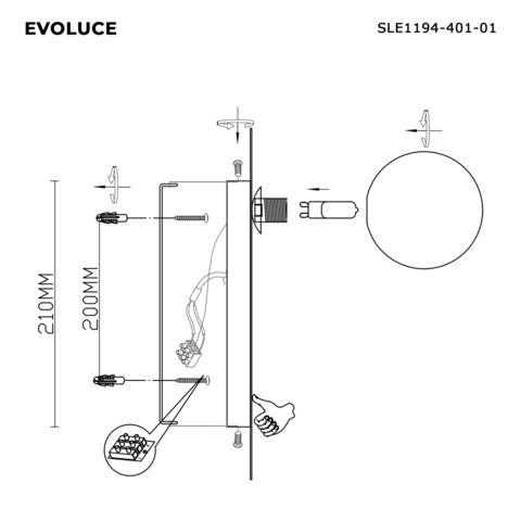 Светильник настенный Evoluce Tocco SLE1194-401-01