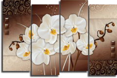 Модульная картина "Белые орхидеи"