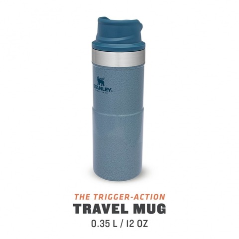 Картинка термостакан Stanley Classic Trigger Action 0,35L One hand 2.0 голубой - 6