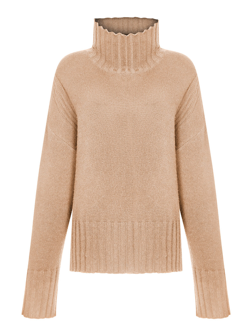 Женский свитер бежевого цвета из шерсти и кашемира