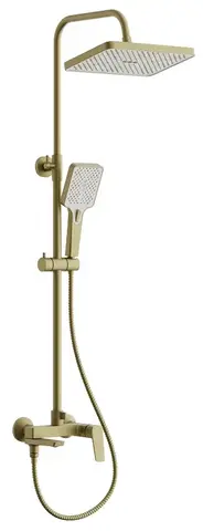 Душевая система тропический душ BELZ B24715-5 латунь, брашированное золото