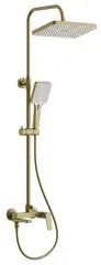 Душевая система тропический душ BELZ B24715-5 латунь, брашированное золото