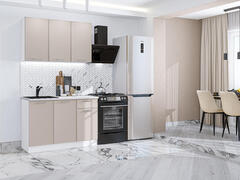Прямая модульная кухня Квадро-03 Кашемир - Белый 2140*1200*600