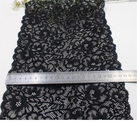 Кружево эластичное черное 22,5 см