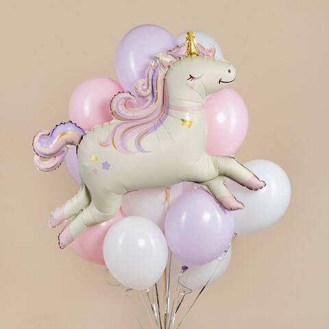 Связка гелиевых шаров Единорог волшебный