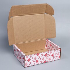 Коробка сборная одиночная Прямоугольник, «С Новым годом», 27*21*9 см