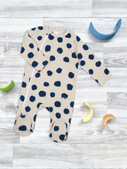 Утеплённый комбинезон с закрытой ножкой Mjölk Sleep and Play Горошки