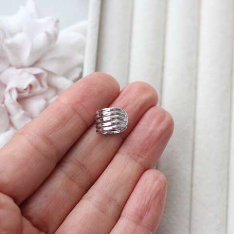 Кафф 13*8 мм, родий, Ш138