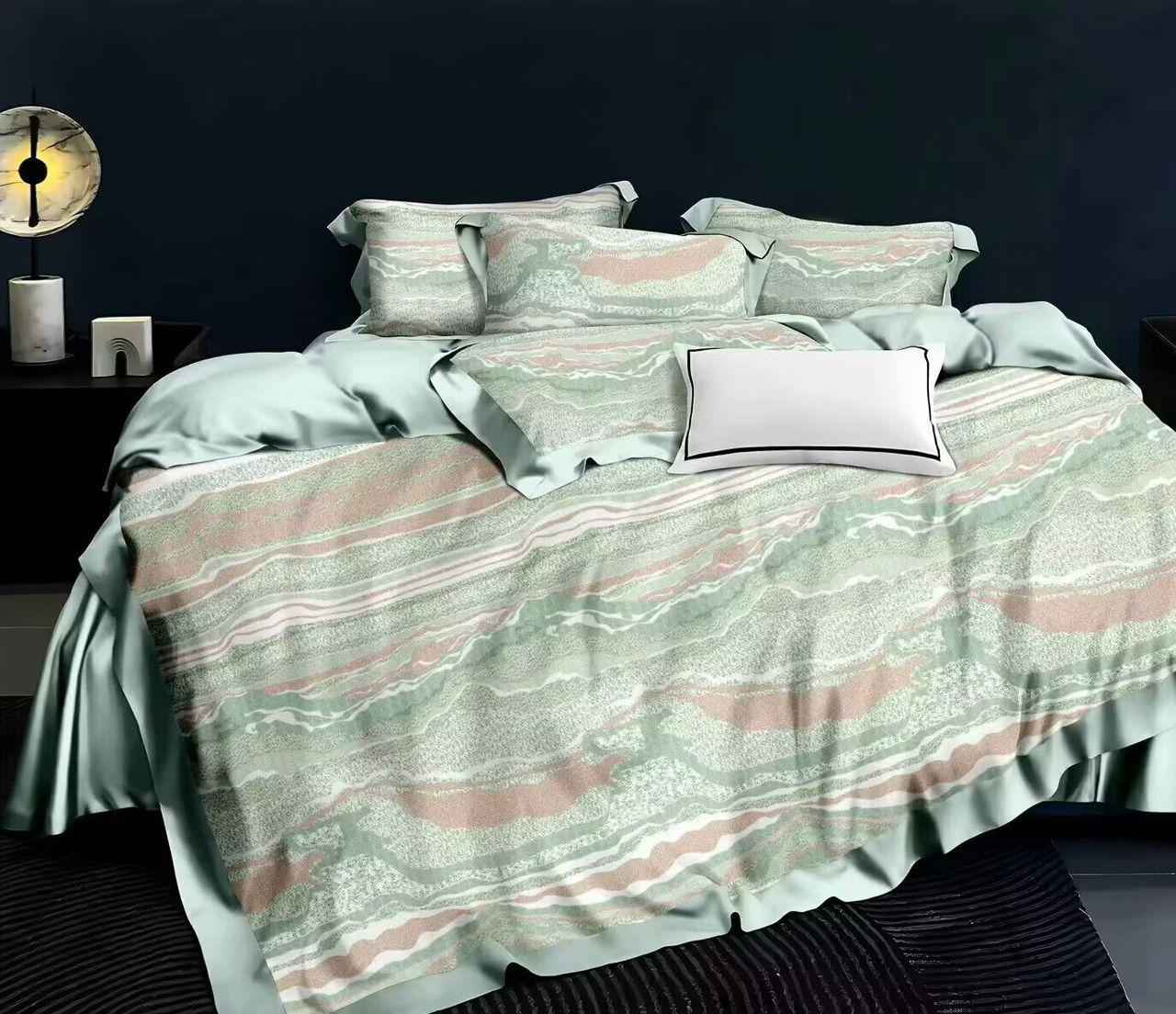 ZEPHYR HOME КПБ Двуспалка ЕВРО Сатин Зеленая Волна