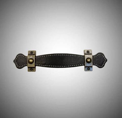 ручка (кожа+металл) 16*4см цвет черный