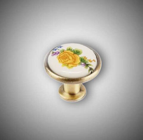 ручка ,бронза\рисуню цветы , (3,1см)