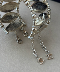 Браслет-манжета широкий с двумя застежками CHANEL цвет шампань