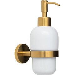 Allen Brau 6.31006-GB 6.31006-GB PRIORITY Дозатор для мыла, керамика/латунь, белый/браш.золото (367048) фото