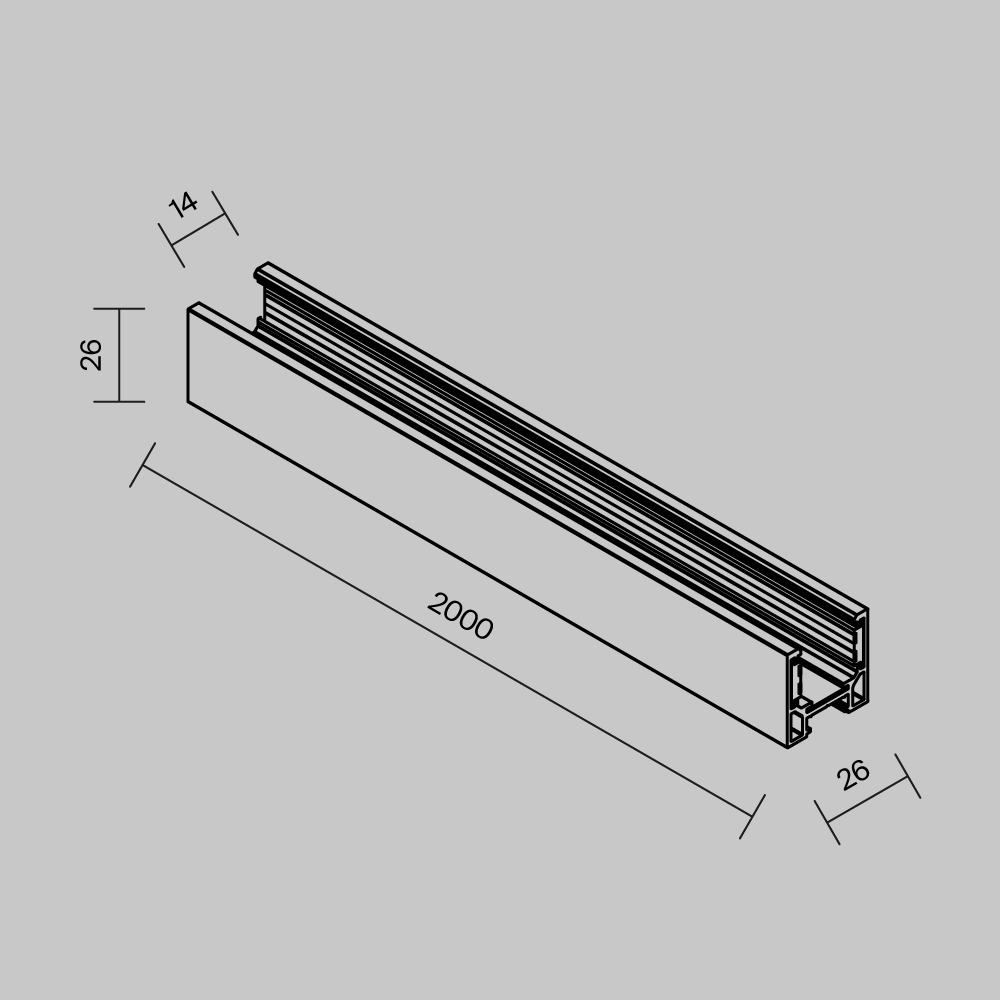Шинопровод низкопрофильный накладной Maytoni Technical EXILITY Busbar trunkings Exility TRXMN034-412W