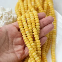 Тонированный кварц, жёлтый, рондель, 9*5 мм, нить, К131