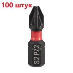 Бита PZ2 х25мм Impact(ударная) S2 100шт SGS 6325-PZ2-IB-100