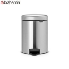 Мусорный бак newIcon с педалью (2x2 л), Стальной матовый