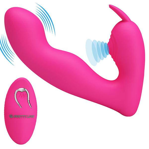 Розовый вибростимулятор с клиторальным отростком Pretty Love Josephine BI-014843W-1