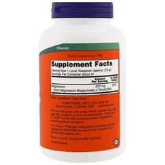 Now Foods, Порошок бисглицината магния, 227 г (8 унций)