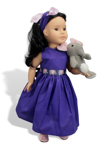 Платье с тесьмой - На кукле. Одежда для кукол, пупсов и мягких игрушек.