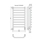 Полотенцесушитель электрический Terminus Виктория П9 500x950