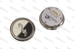 Кнопка (кнопочный модуль) BBP-R550-MRWM-S-W-02-C "2 этаж", круглая, статическая белая подсветка, с кодом Брайля.