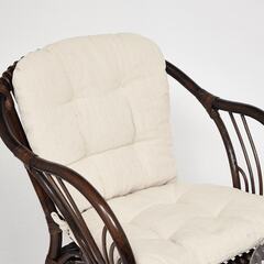 Комплект Нью Богота ( NEW BOGOTA) (2 кресла + стол со стеклом) /с подушками/,walnut (грецкий орех)