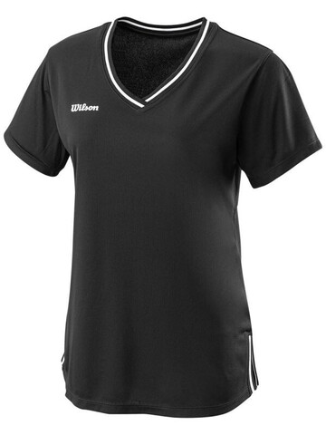 Женская теннисная футболка Wilson W Team II V-Neck - black