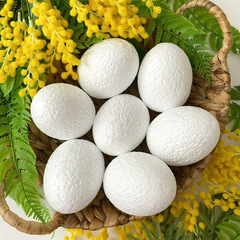 Яйца пасхальные из пенопласта, белые, размер 9*7 см, набор 7 штук.