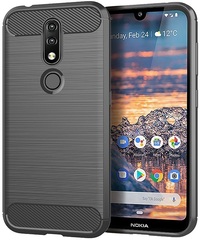 Чехол на Nokia 4.2 цвет Gray (серый), серия Carbon от Caseport