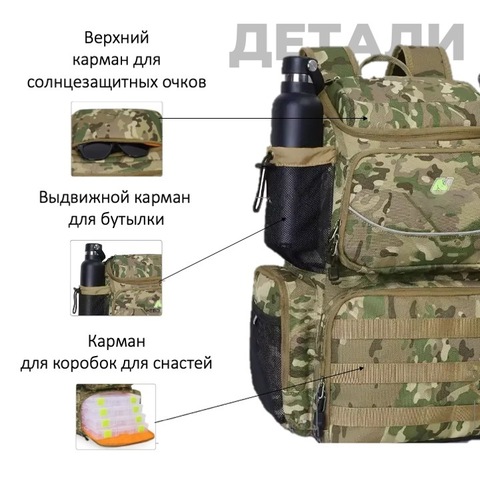Картинка рюкзак рыболовный Nevo Rhino 9106-NW Khaki green - 7