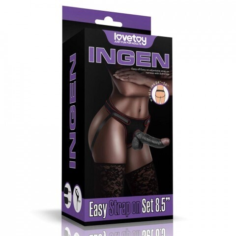 Страпон на трусиках Ingen (21,5*4,5 см) в чёрном цвете